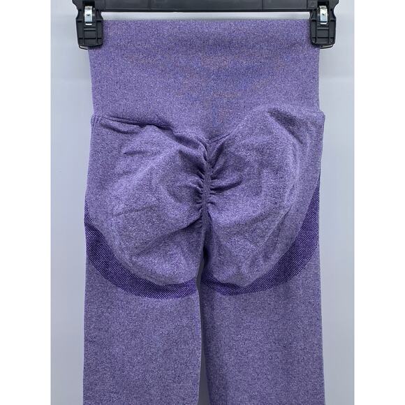 FASHION NOVA SPORT Women's Heathered Purple Scrunched High-Waist Leggings SZ XS - Picture 4 of 9